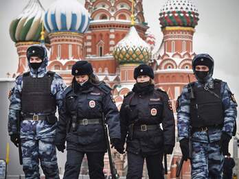 Fuerzas de seguridad rusas en Moscú. 