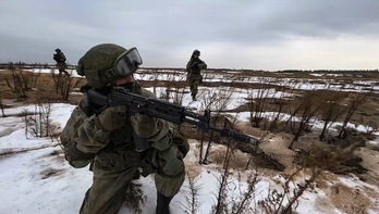 Imagen cedida por el Ministerio ruso de Defensa sobre maniobras en Bielorrusia.