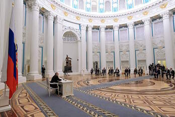 El presidente ruso, Vladimir Putin, en la reunión del Consejo de Seguridad.