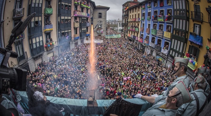 La plaza del Ayuntamiento, escenario del txupinazo.