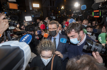 Alberto Núñez Feijóo, a su llegada a la reunión de esta pasada noche en Génova. 