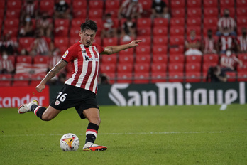 Unai Vencedor durante un partido de esta temporada en San Mamés.