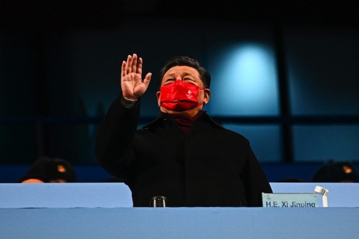 El presidente chino, Xi Jinping, en la clausura de los Juegos OlÍmpicos de Invierno. 
