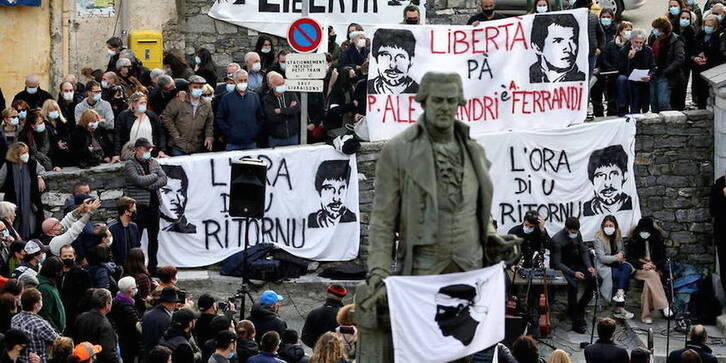 Una de las muchas movilizaciones realizadas en Corsica para pedir el retorno de los presos.