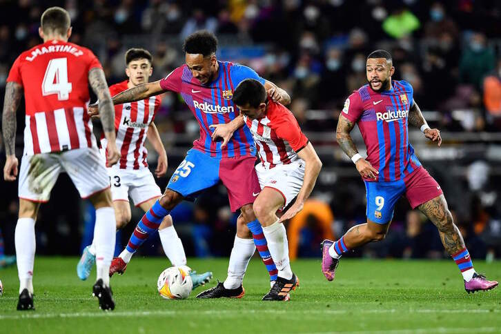 El Athletic ha acabado siendo muy superado por el Barça en la segunda mitad.