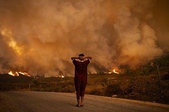 Uno de los incendios forestales que se registraron en el norte de Marruecos durante el verano de 2021.