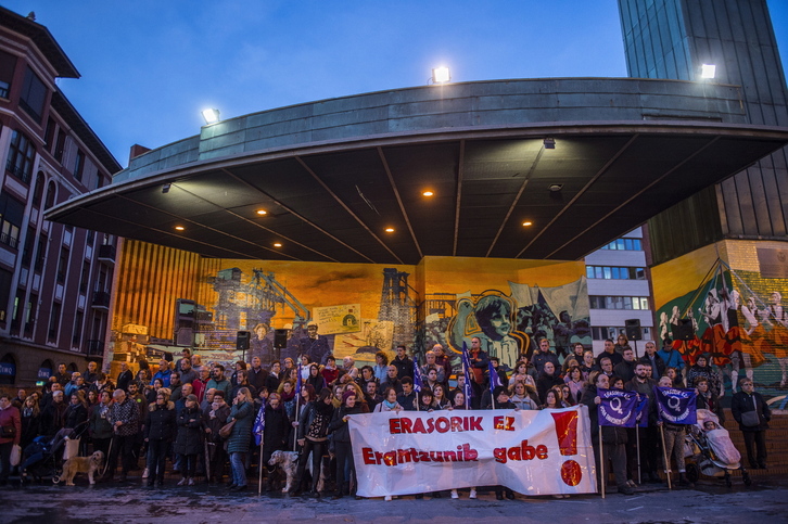 Protesta anterior contra la violencia machista en Barakaldo.