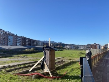 Los terrenos en los que se ubicaba la antigua estación de Euskotren de Durango.