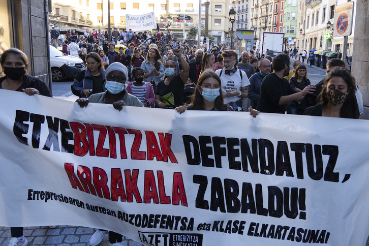 Manifestación anterior de AZET en defensa del espacio Arrakala.