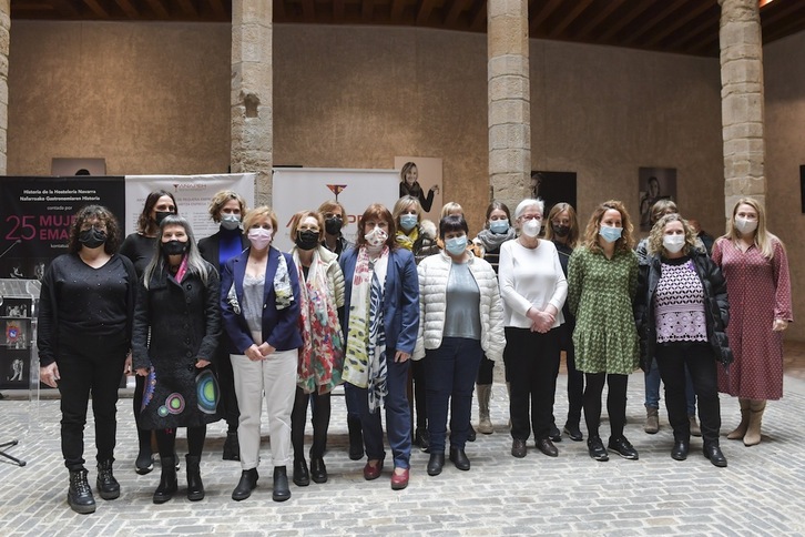 Imagen de la inauguración de la muestra sobre el papel de la mujer en la hostelería de Nafarroa.