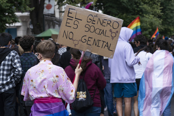 Manifestación por el Día Internacional del Orgullo LGTBI en Bilbo. 