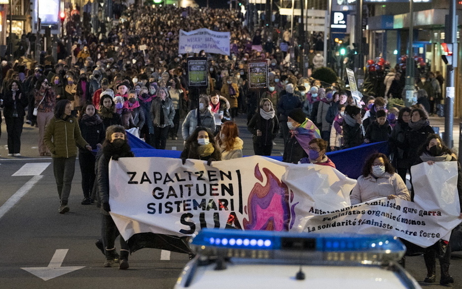 Gasteizko manifestazioaren burua.