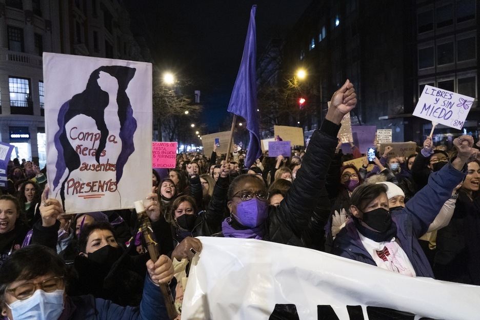 Ukabilak gora, Bilboko manifestazioan.