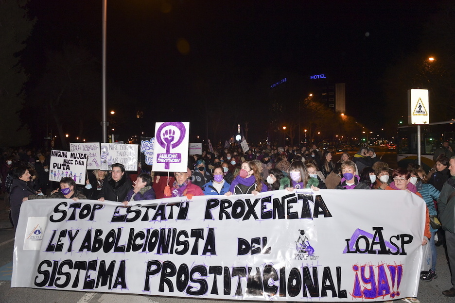 Prostituzioa abolitzeko aldarrikapena Nafarroa hiriburuan.