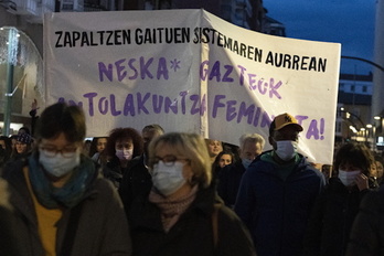 Movilizaciones del movimiento feminista el 8 de marzo en Gasteiz. 