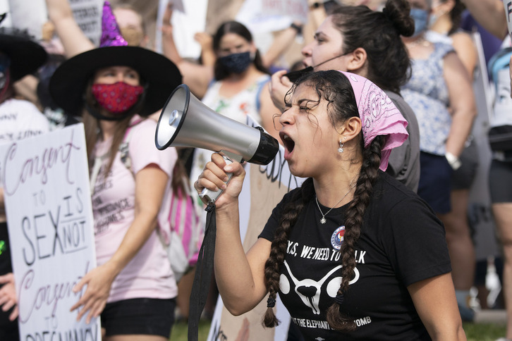 Lege antiabortistaren aurkako mobilizazioa iragan den urrian, Austinen. 