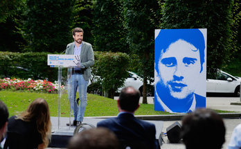 El entonces líder del PP, Pablo Casado, en el último aniversario de Miguel Angel Blanco.