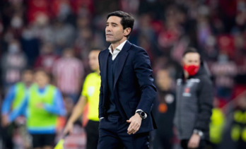 Marcelino en el partido ante el Getafe en San Mamés.