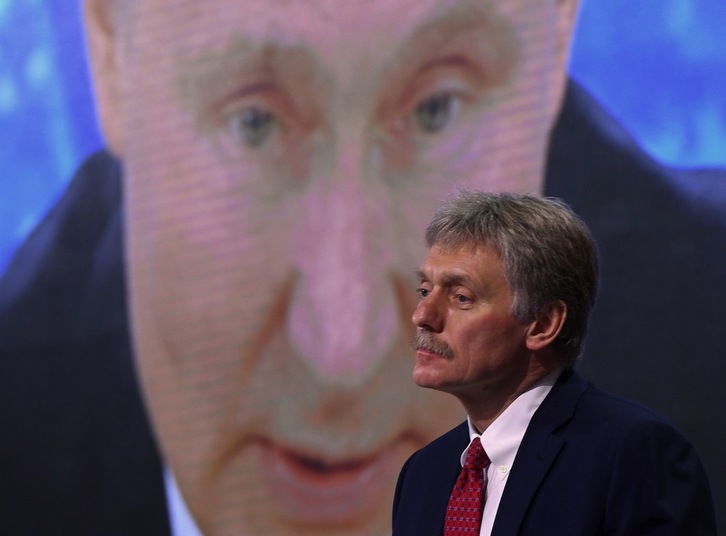 Imagen de una comparecencia del portavoz del Kremlin, Dimitri Peskov.
