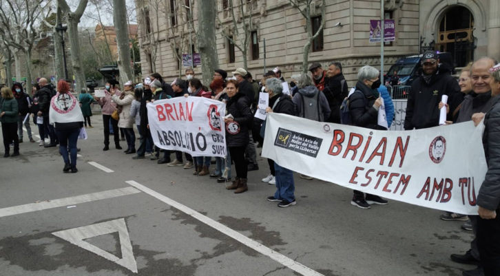 Concentración celebrada en apoyo a Brian Bartés el apsado 6 de marzo.