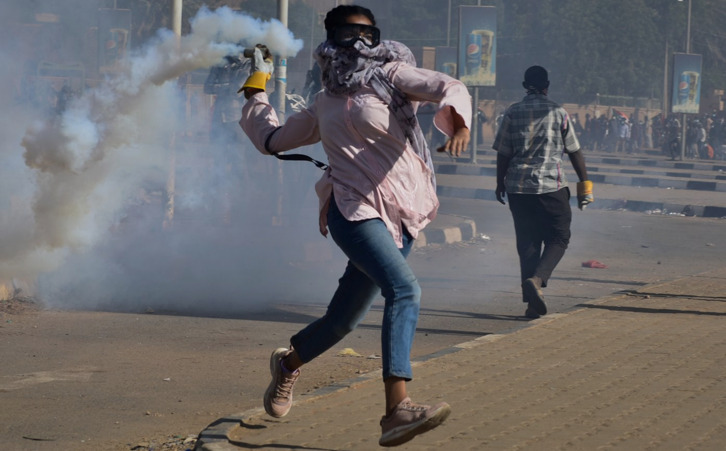 Imagen tomada en las protestas de Sudán. 