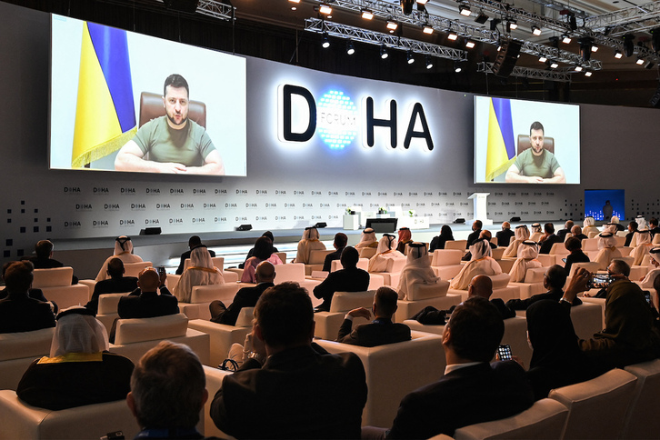 Zelensky ha intervenido también por vídeoconferencia en el Forum de Doha.