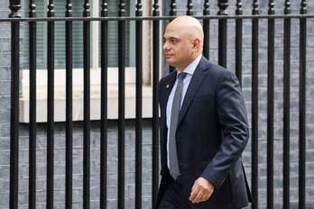 Sajid Javid, ministro británico de Sanidad, en Downing street. 