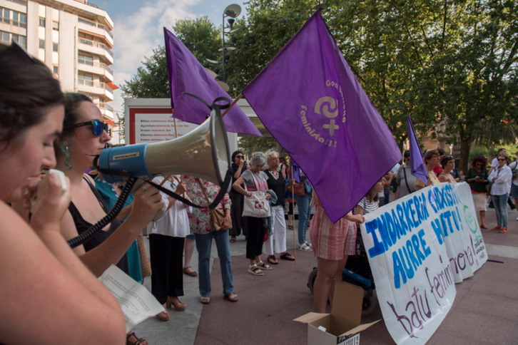 Imagen de archivo de una movilización en Donostia contra la violencia machista.