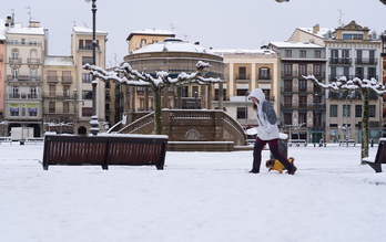 La Plaza del Castillo, nevada.