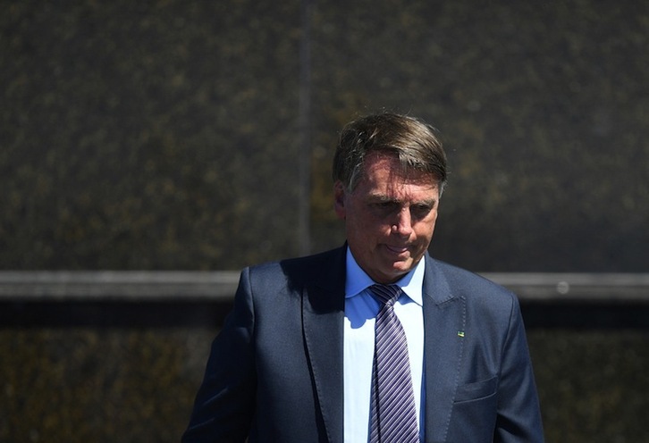 El presidente brasileño, Jair Bolsonaro, en un acto que ha tenido lugar este lunes en Río de Janeiro.