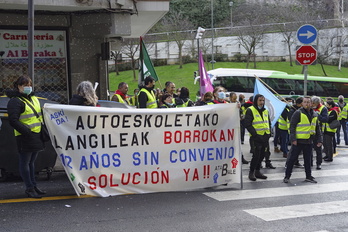 Movilización anterior de los trabajadores y trabajadoras de las autoescuelas de Bizkaia.