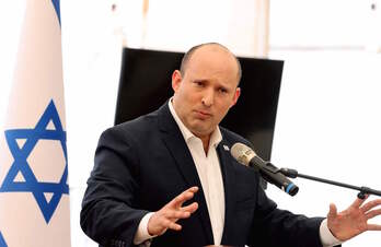 El primer ministro Naftali Bennett, en una comparecencia este martes. 