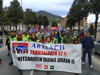 La manifestación que ha recorrido Laudio este viernes.