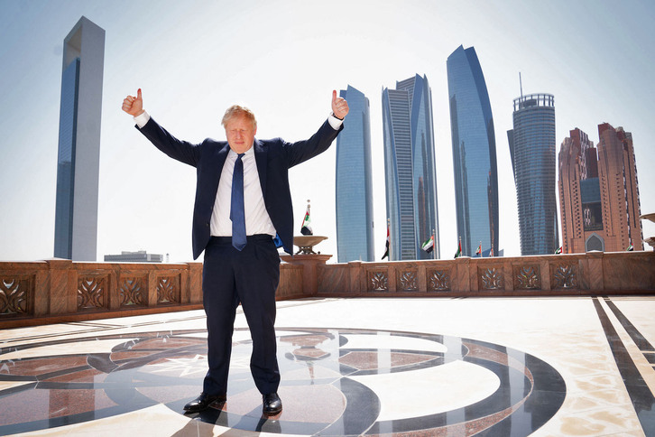El primer ministro británico, Boris Johnson, durante una reciente visita a Emiratos Árabes. 