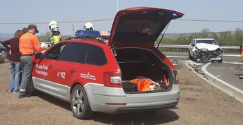 Accidente de coche a la altura de Cascante.