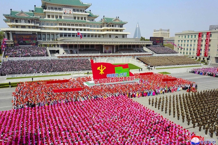 Desfile el año pasado con motivo del «Día del Sol» en Ptongyang.