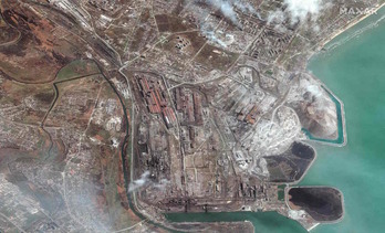 Imagen de satélite del complejo industrialn de Mariupol.