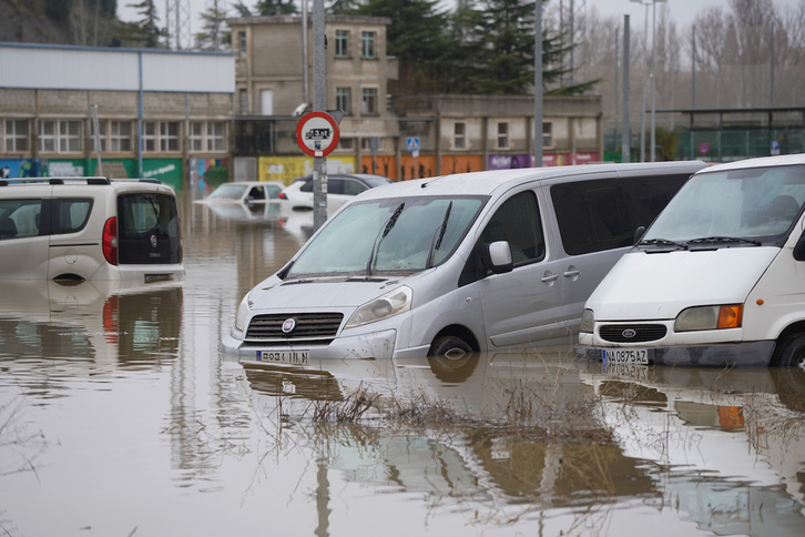 La riada del Arga de diciembre de 2021 que afectó a Burlata y a otras localidades de Iruñerria.