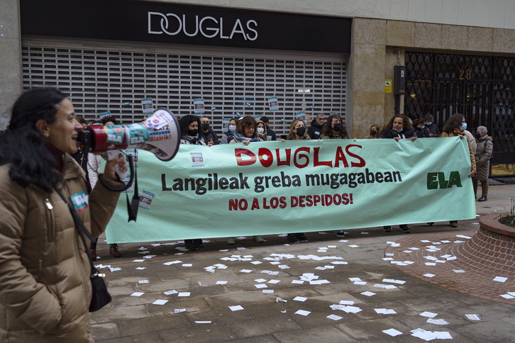 Imagen de archivo de una movilización de las trabajadoras en Bilbo.