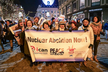 Protesta de ICAN en contra de las armas nucleares.