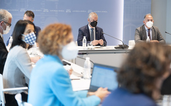 Urkullu, esta mañana en la reunión del Consejo de Universidades.