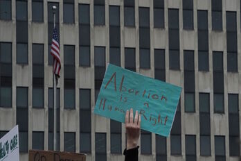 Protesta contra el Supremo en Nueva York. 