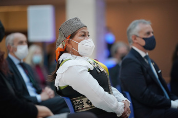 Elisa Loncon, expresidenta de la Convención Constitucional chilena en una visita que realizó a Euskal Herria en enero.