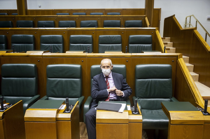 Josu Erkorrka este jueves en el Parlamento de Gasteiz.