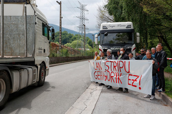 Concentración en el pológono de Eziago, en Hernani. 