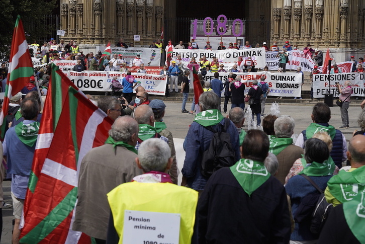 Movilización del movimiento de pensionistas en Gasteiz.