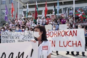 Manifestación de Osakidetza en la jornada de huelga en Donostia