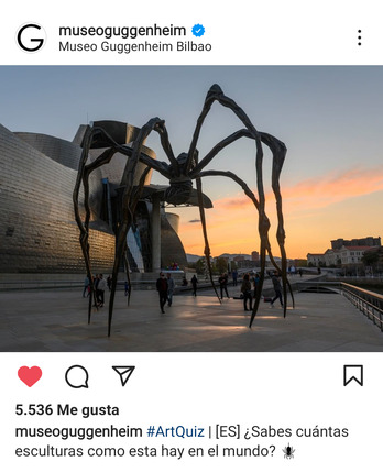 El museo Guggenheim es el centro vasco con más seguidores, 775.000. 
