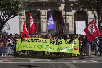 Movilización de LAB en la huelga en las residencias de Bizkaia.