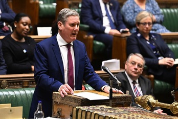 El líder del Partido Laborista, Keir Starmer, en el Parlamento británico.